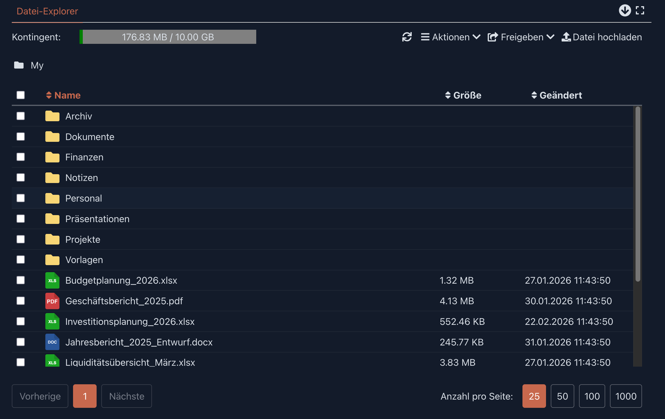 Quasaro file explorer interface