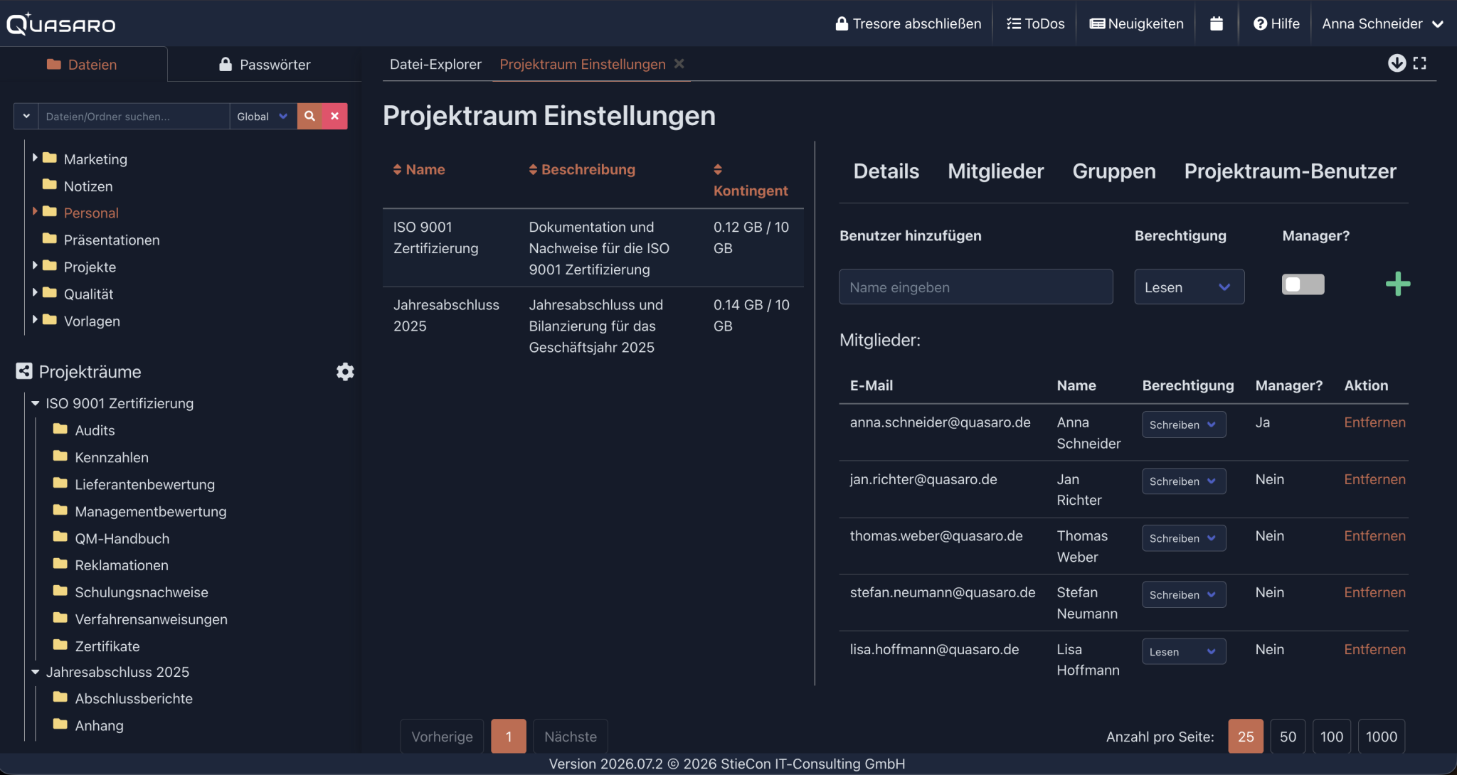 Strukturiert zusammenarbeiten: Screenshot