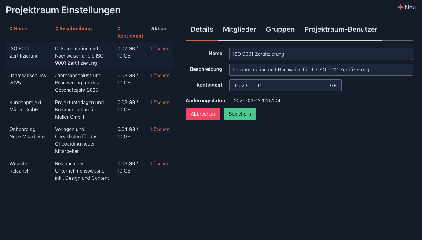 Strukturiert zusammenarbeiten: Screenshot